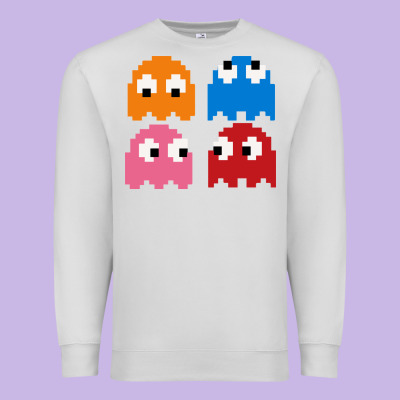 Pacman Ghosts Cool Retro 80s Premium Sweatshirt Designed By Artisfamous
