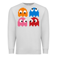Dove Grey pacman ghosts cool retro 80s Premium Sweatshirt - artisFamous