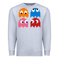 Heather Grey pacman ghosts cool retro 80s Premium Sweatshirt - artisFamous