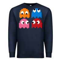 Navy pacman ghosts cool retro 80s Premium Sweatshirt - artisFamous