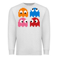 Oatmeal Heather pacman ghosts cool retro 80s Premium Sweatshirt - artisFamous