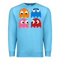 Ocean Blue pacman ghosts cool retro 80s Premium Sweatshirt - artisFamous
