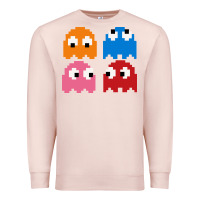 Pale Pink pacman ghosts cool retro 80s Premium Sweatshirt - artisFamous