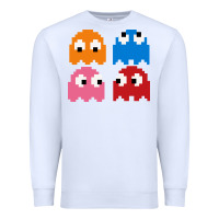 White pacman ghosts cool retro 80s Premium Sweatshirt - artisFamous