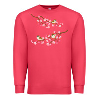 Cardinal cherry blossom sakura with bird Premium Sweatshirt - artisFamous