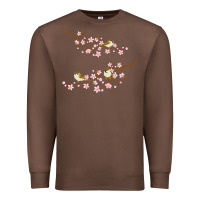 Chestnut cherry blossom sakura with bird Premium Sweatshirt - artisFamous