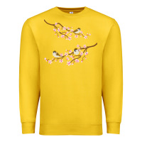 Lemon cherry blossom sakura with bird Premium Sweatshirt - artisFamous