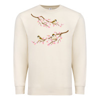 Sandshell cherry blossom sakura with bird Premium Sweatshirt - artisFamous