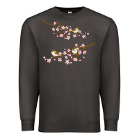 Smoke cherry blossom sakura with bird Premium Sweatshirt - artisFamous