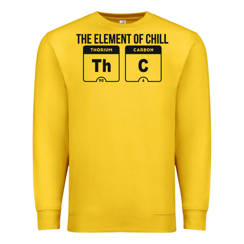 Mens The Element Of Chill Thc Marijuana Joke Black Premium Sweatshirt by artisFamous | Teevron