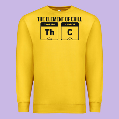 Mens The Element Of Chill Thc Marijuana Joke Black Premium Sweatshirt Designed By Artisfamous