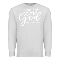 Dove Grey but god imajes Premium Sweatshirt - artisFamous