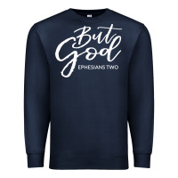 Navy but god imajes Premium Sweatshirt - artisFamous