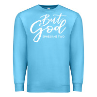 Ocean Blue but god imajes Premium Sweatshirt - artisFamous