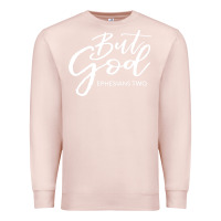 Pale Pink but god imajes Premium Sweatshirt - artisFamous