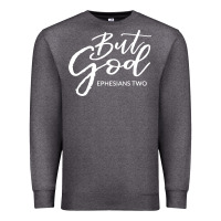 Charcoal Heather but god imajes Premium Sweatshirt - artisFamous