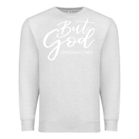 Oatmeal Heather but god imajes Premium Sweatshirt - artisFamous
