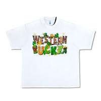 White Western Lucky Urban Heavy Tee - FaDigitalArtStudio