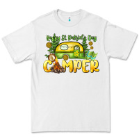 White Happy St. Patrick's Day camper Premium Tee - HowdyJamesFarm