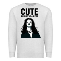 Oatmeal Heather cute is what we aim for Premium Sweatshirt - artisFamous