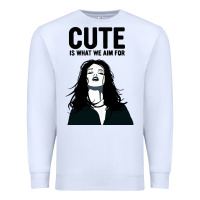 White cute is what we aim for Premium Sweatshirt - artisFamous