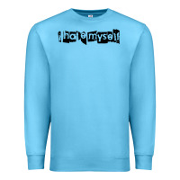 Ocean Blue i hate myself Premium Sweatshirt - artisFamous
