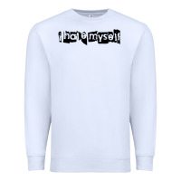 White i hate myself Premium Sweatshirt - artisFamous