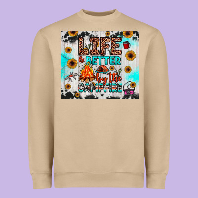 Life Is Better By The Campfire Heavyweight Sweatshirt Designed By Jahusdesignshop