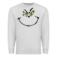 Dove Grey Grinch Face Premium Sweatshirt - artisFamous