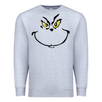 Heather Grey Grinch Face Premium Sweatshirt - artisFamous