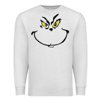 Oatmeal Heather Grinch Face Premium Sweatshirt - artisFamous