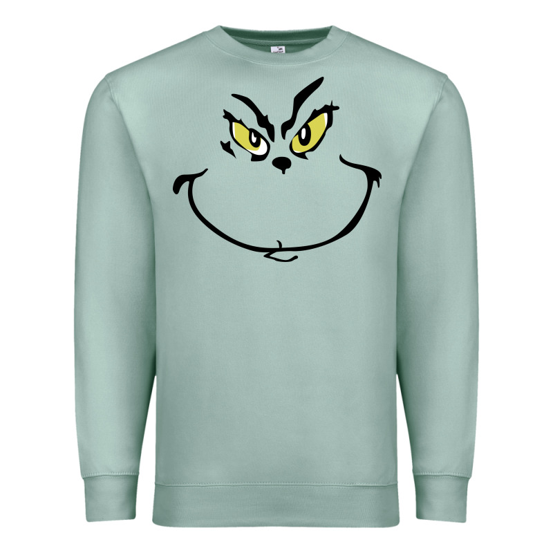 Grinch Face Premium Sweatshirt by artisFamous | Teevron