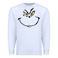 White Grinch Face Premium Sweatshirt - artisFamous