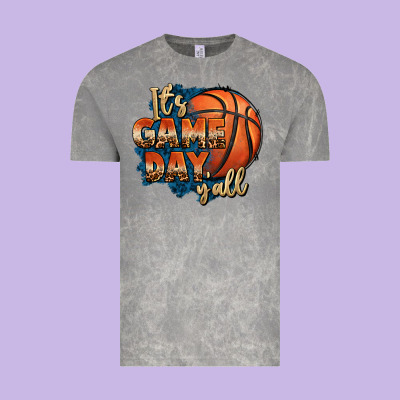 It's Game Day Y'all Basketball Vintage Tee Designed By Fadigitalartstudio