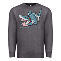 Charcoal Heather Sharkdog Sticker Premium Sweatshirt - artisFamous