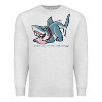 Oatmeal Heather Sharkdog Sticker Premium Sweatshirt - artisFamous