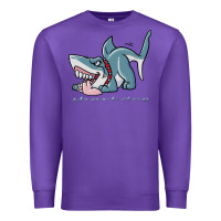 Purple Sharkdog Sticker Premium Sweatshirt - artisFamous