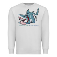 Dove Grey Sharkdog Sticker Premium Sweatshirt - artisFamous