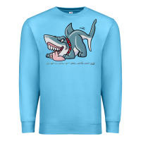 Ocean Blue Sharkdog Sticker Premium Sweatshirt - artisFamous