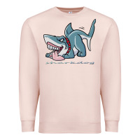Pale Pink Sharkdog Sticker Premium Sweatshirt - artisFamous