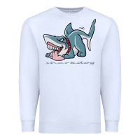 White Sharkdog Sticker Premium Sweatshirt - artisFamous