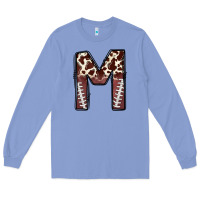 Colony Blue name footballcow print letter m Long Sleeve Tee - CowhideDigitalArt