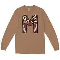 Toasted Coconut name footballcow print letter m Long Sleeve Tee - CowhideDigitalArt