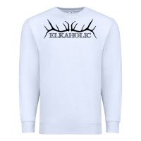 White Elkaholic Premium Sweatshirt - artisFamous