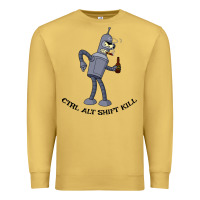 Antique Gold Futurama Ctrl Alt Shift Kill Bender Premium Sweatshirt - artisFamous