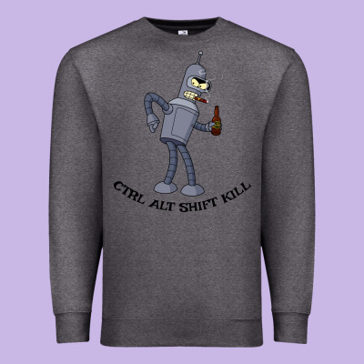 Futurama Ctrl Alt Shift Kill Bender Premium Sweatshirt Designed By Artisfamous