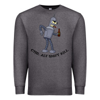 Charcoal Heather Futurama Ctrl Alt Shift Kill Bender Premium Sweatshirt - artisFamous