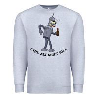 Heather Grey Futurama Ctrl Alt Shift Kill Bender Premium Sweatshirt - artisFamous