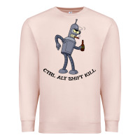 Pale Pink Futurama Ctrl Alt Shift Kill Bender Premium Sweatshirt - artisFamous