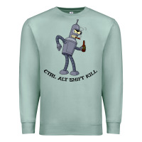 Seafoam Futurama Ctrl Alt Shift Kill Bender Premium Sweatshirt - artisFamous